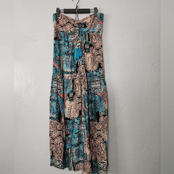 Dress Forum Halter Tue Neckline Patterned Maxi Dress Small - Picture 2 of 11